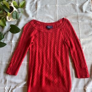 American Eagle Red Knit Sweater; Size S